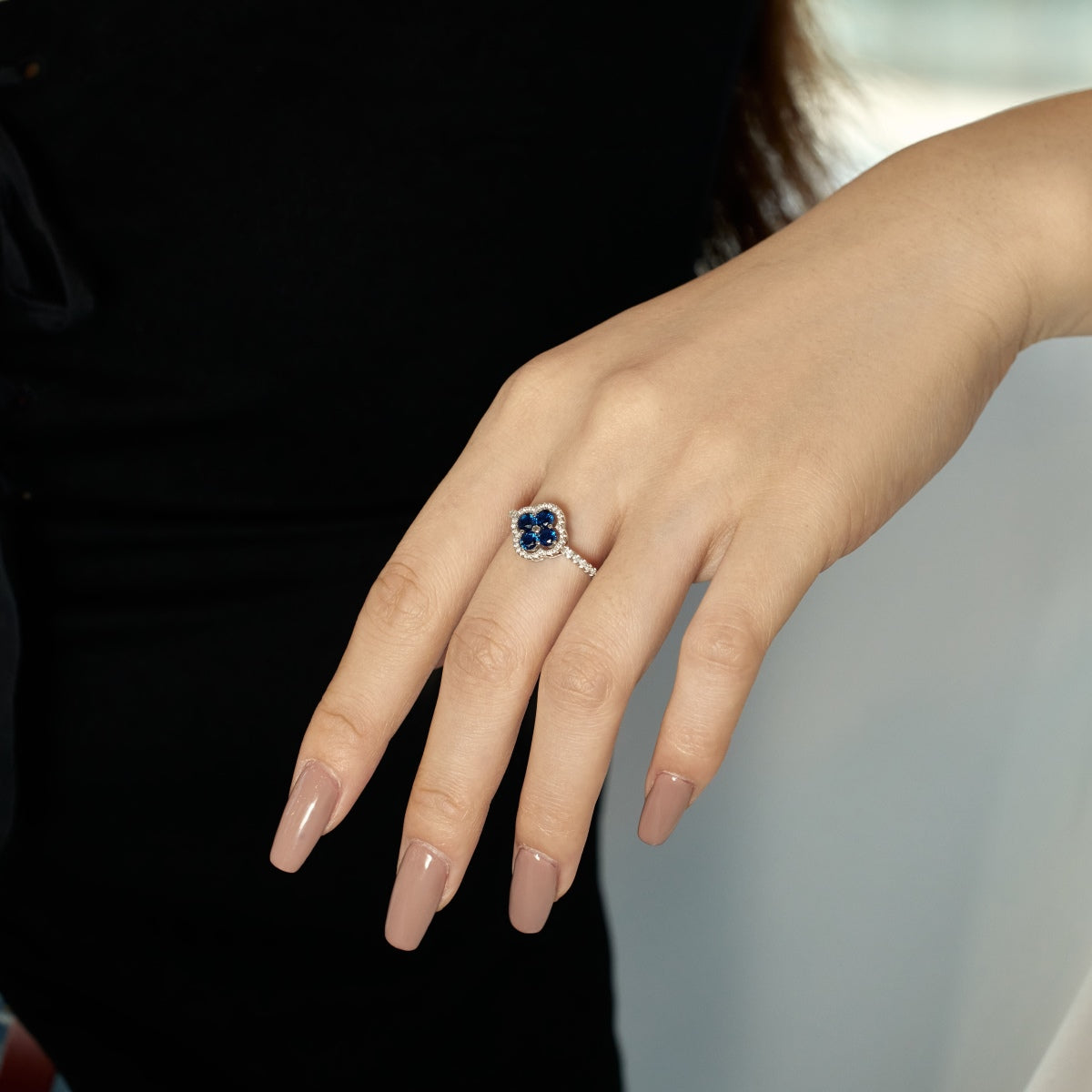 [Clara Jewels]Four Leaf Clover Flower Design Ring