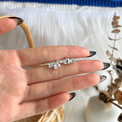 [Clara Jewels]Double Heart-Shape Classic Princess Style Earrings