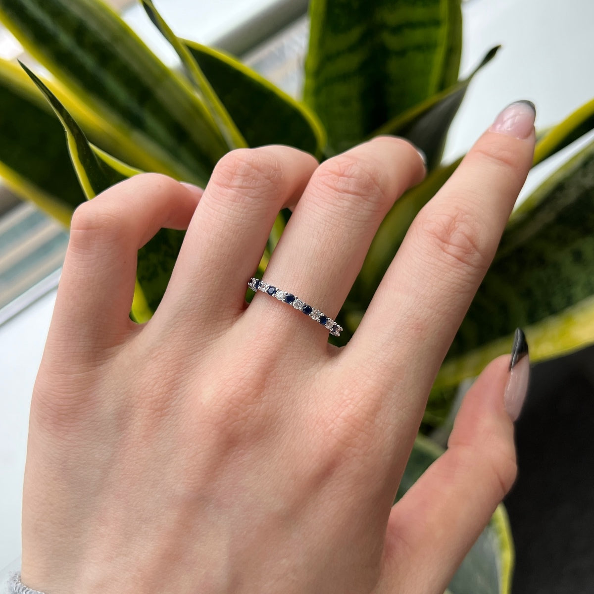 [Clara Jewels]Exquisite Colorful Round Cut Tennis Ring