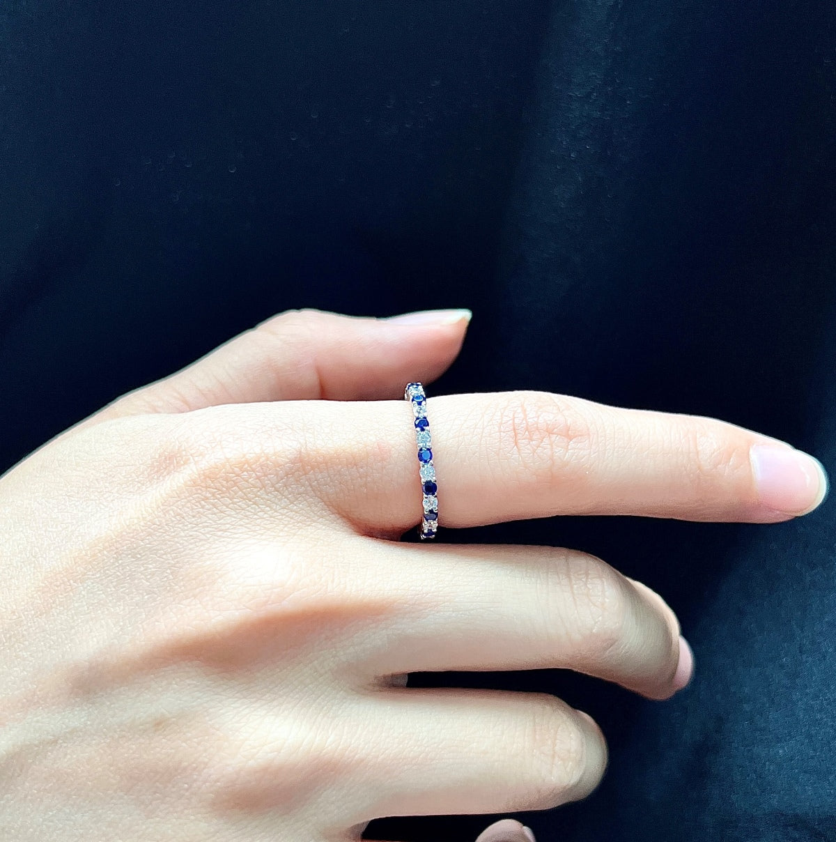 [Clara Jewels]Exquisite Colorful Round Cut Tennis Ring