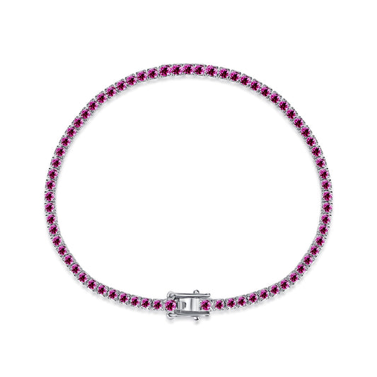 [Clara Jewels]Dazzling Colorful Round Cut Daily Bracelet