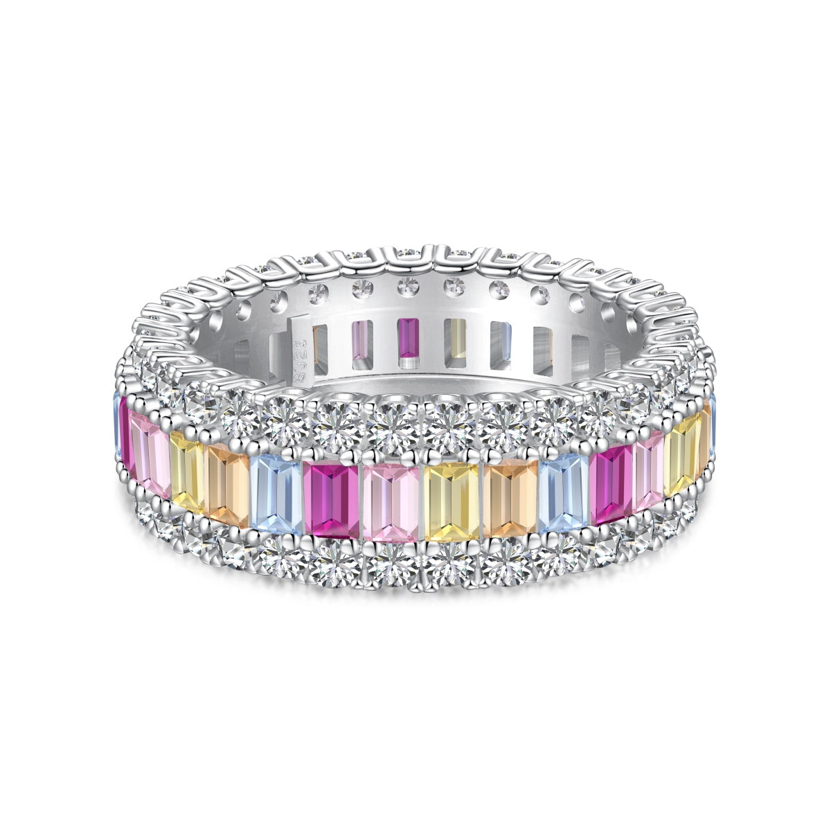 [Clara Jewels]Dainty Colorful Radiant Cut Daily Ring