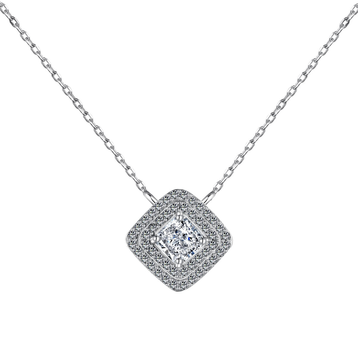 [Clara Jewels]Sparkling Asscher Cut Necklace