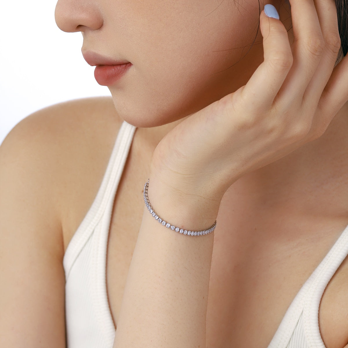 [Clara Jewels]Dazzling Sparkling Round Cut Daily Bracelet