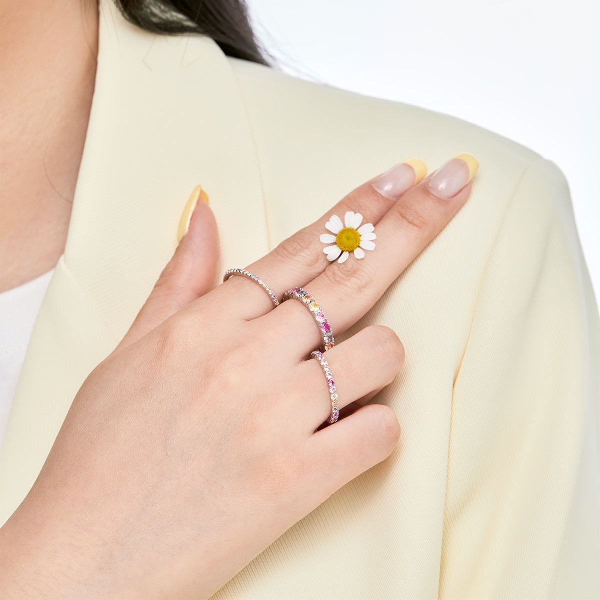 [Clara Jewels]Elegant Vivid Round Cut Daily Ring