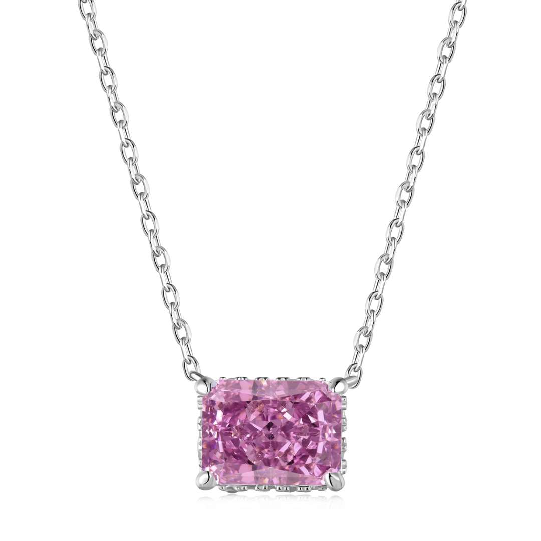 [Clara Jewels]Luxurious Square Shape Colorful Necalack