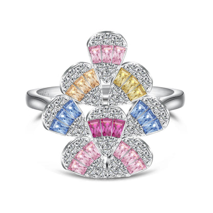 [Clara Jewels]Sparkling Colorful Water Drop Shape Daily Ring