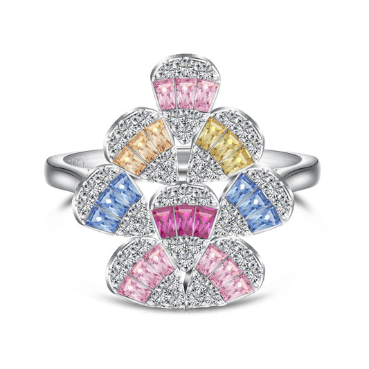 [Clara Jewels]Sparkling Colorful Water Drop Shape Daily Ring