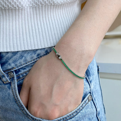 [Clara Jewels]Dazzling Colorful Round Cut Daily Bracelet