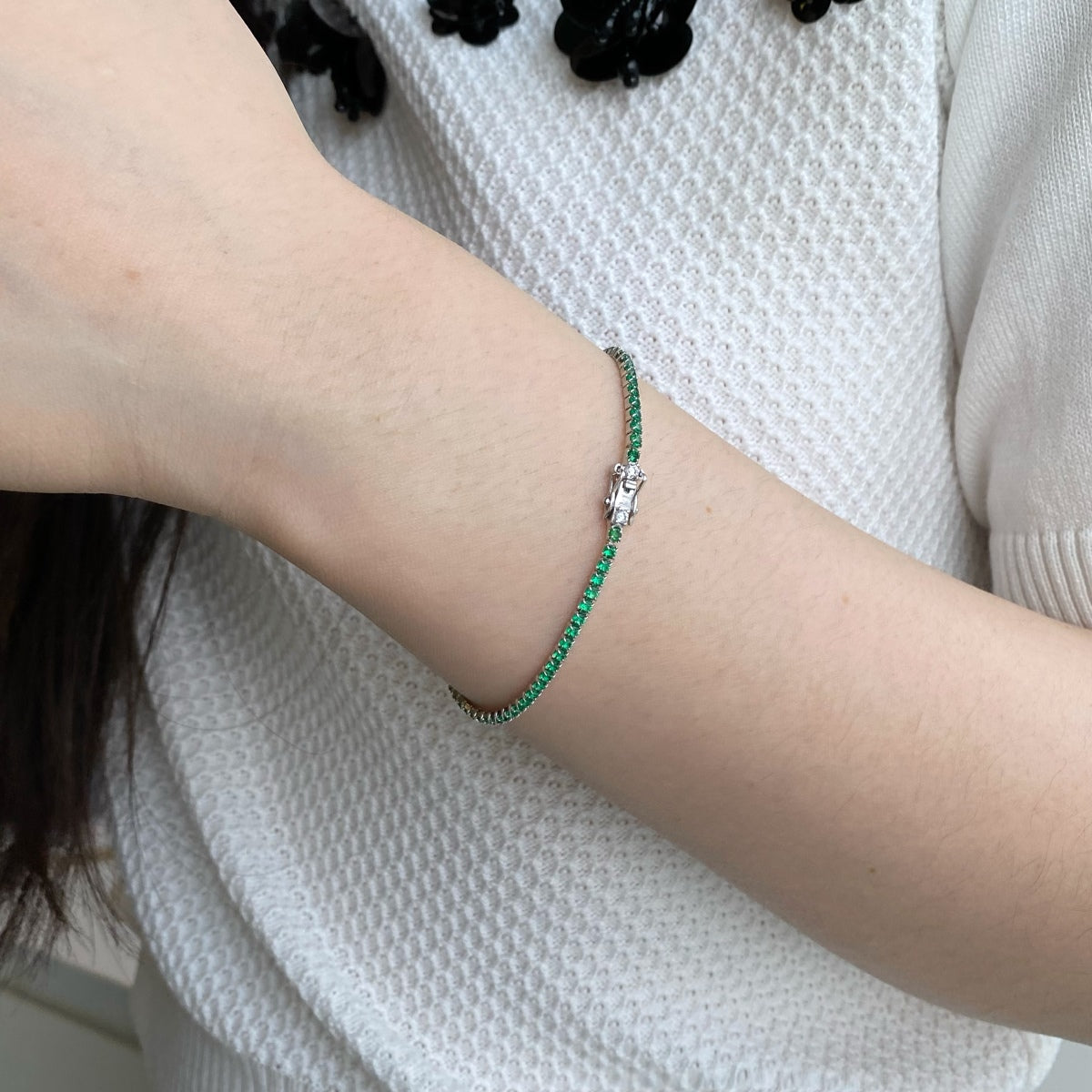 [Clara Jewels]Dazzling Colorful Round Cut Daily Bracelet