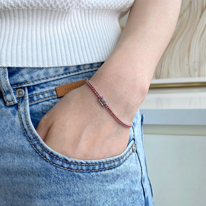 [Clara Jewels]Dazzling Colorful Round Cut Daily Bracelet