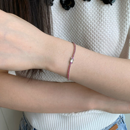 [Clara Jewels]Dazzling Colorful Round Cut Daily Bracelet