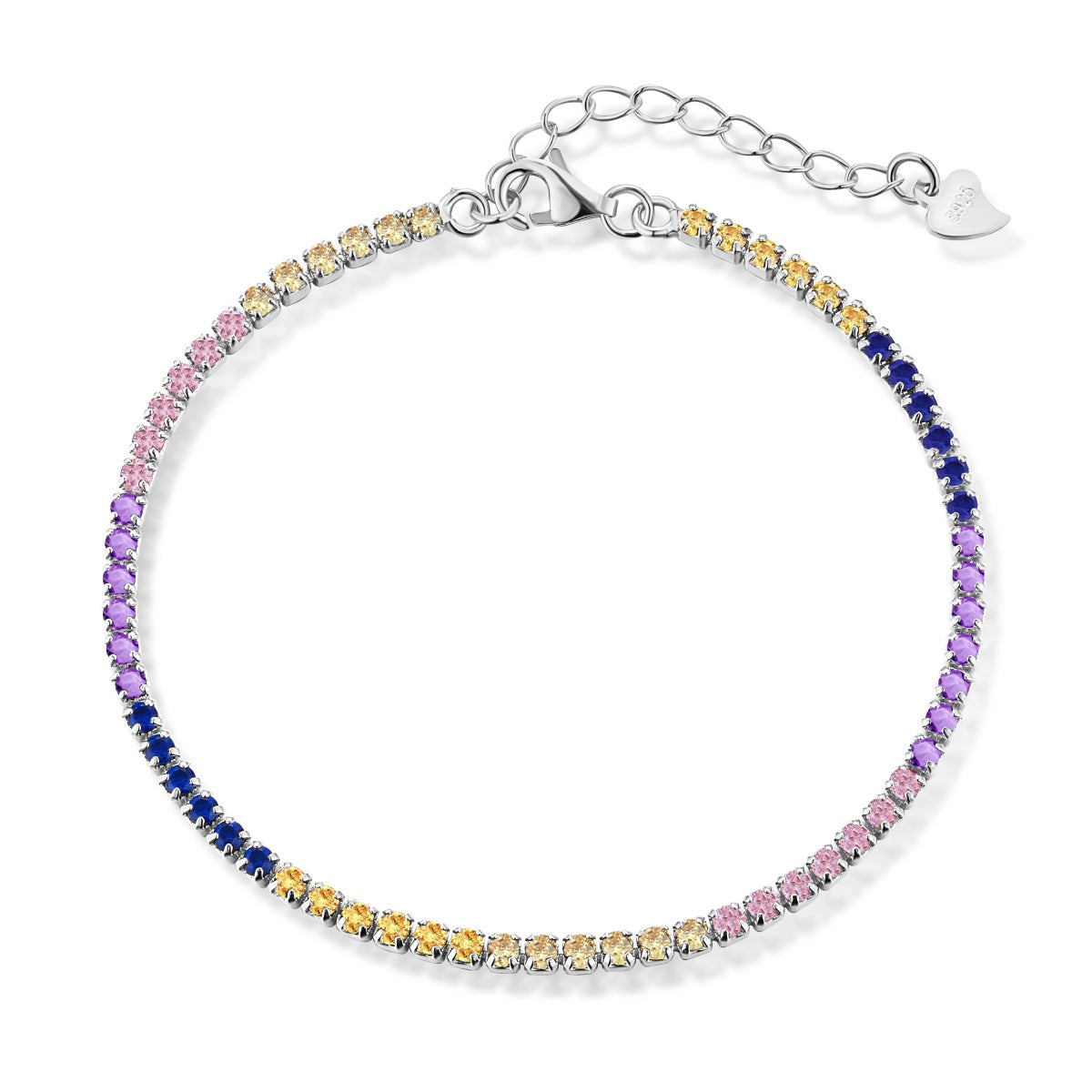 [Clara Jewels]Radiant Shinning Princess Cut Tennis Bracelet