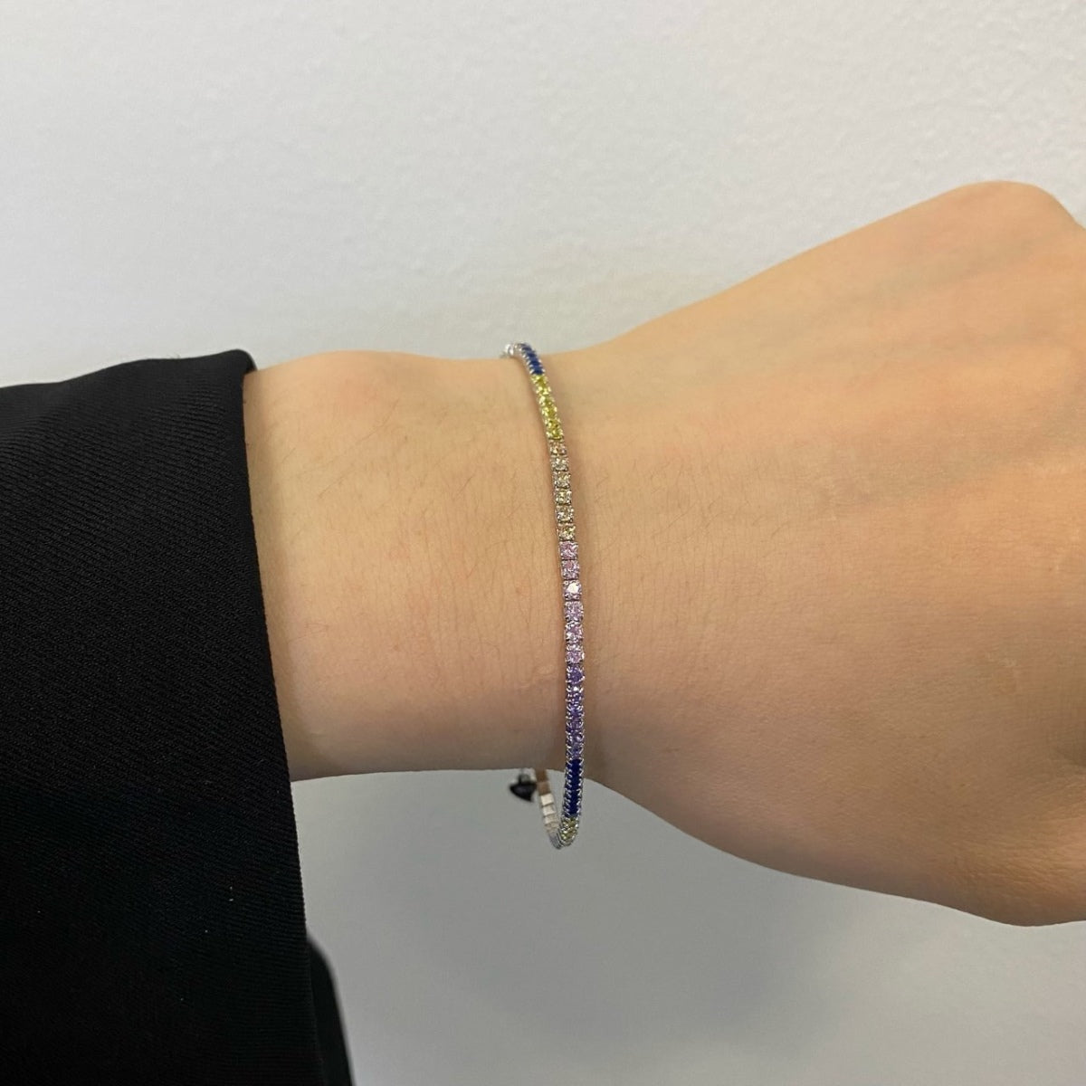 [Clara Jewels]Radiant Shinning Princess Cut Tennis Bracelet