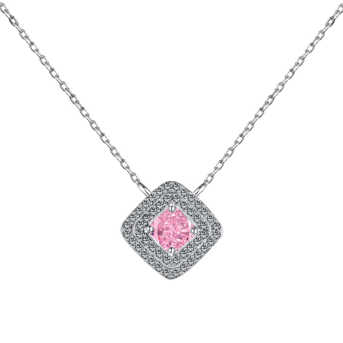 [Clara Jewels]Sparkling Asscher Cut Necklace
