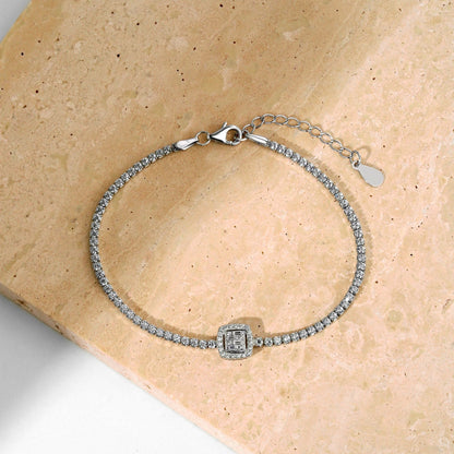 [Clara Jewels]Luxurious Dazzling Square Shape Banquet Bracelet
