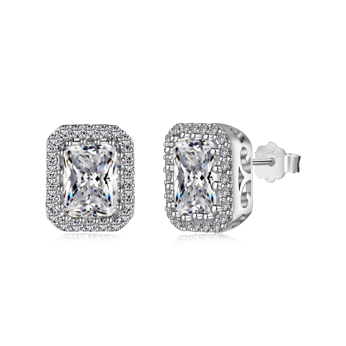 [Clara Jewels]1.0 Carat Luxurious Dainty Emerald Cut Daily Earrings