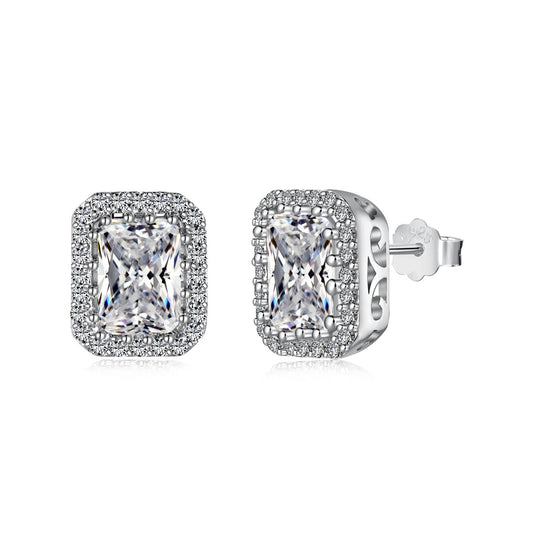 [Clara Jewels]1.0 Carat Luxurious Dainty Emerald Cut Daily Earrings