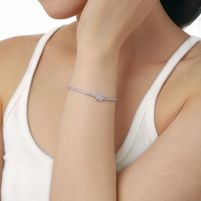 [Clara Jewels]Luxurious Dazzling Square Shape Banquet Bracelet