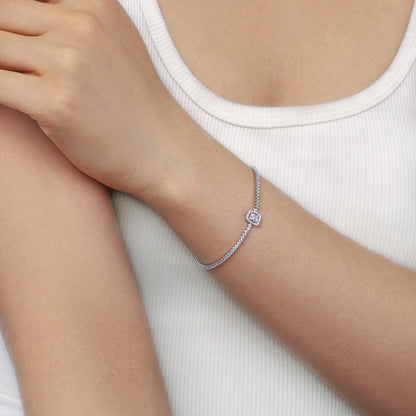 [Clara Jewels]Luxurious Dazzling Square Shape Banquet Bracelet