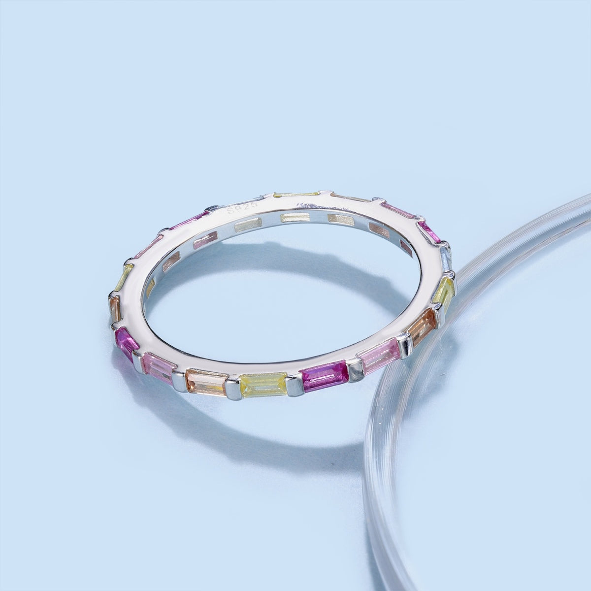 [Clara Jewels]Exquisite Multicolored Emerald Cut Daily Ring