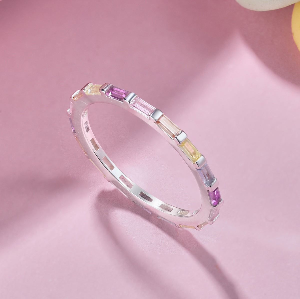 [Clara Jewels]Exquisite Multicolored Emerald Cut Daily Ring
