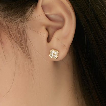 [Clara Jewels]Four-Leaf Clover Flower Shaped Earrings