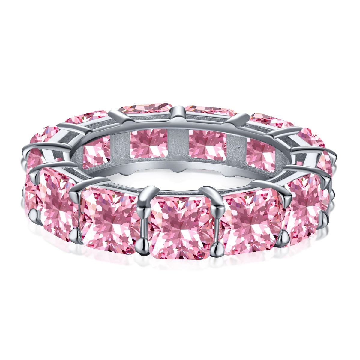 [Clara Jewels]Elegant Princess Cut Tennis Ring