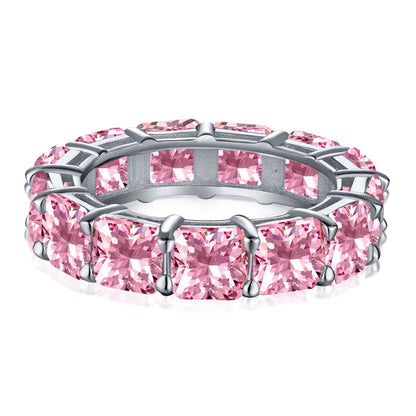 [Clara Jewels]Elegant Princess Cut Tennis Ring