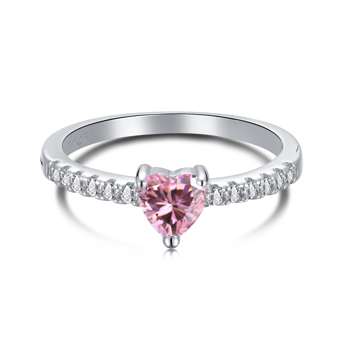 [Clara Jewels]0.5 Carat CaratEternity Charming Heart Shape Lover Ring