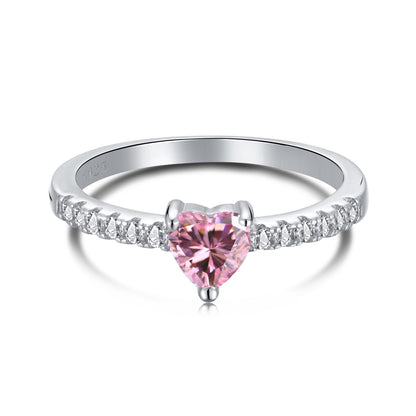 [Clara Jewels]0.5 Carat CaratEternity Charming Heart Shape Lover Ring