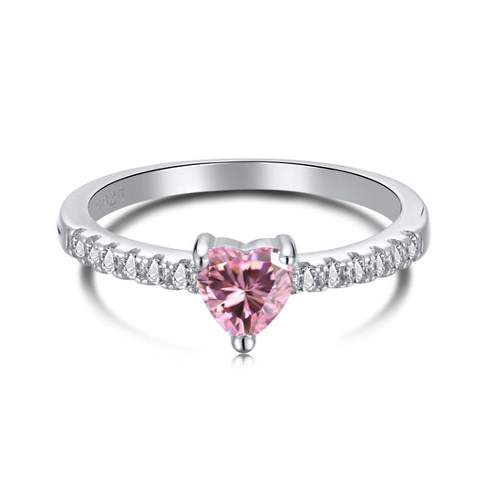 [Clara Jewels]0.5 Carat CaratEternity Charming Heart Shape Lover Ring
