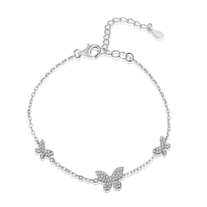 [Clara Jewels]Delicate Butterfly Pendant Bracelet