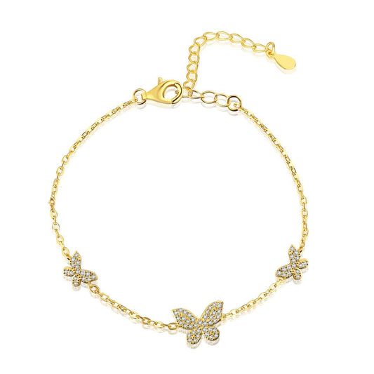 [Clara Jewels]Delicate Butterfly Pendant Bracelet