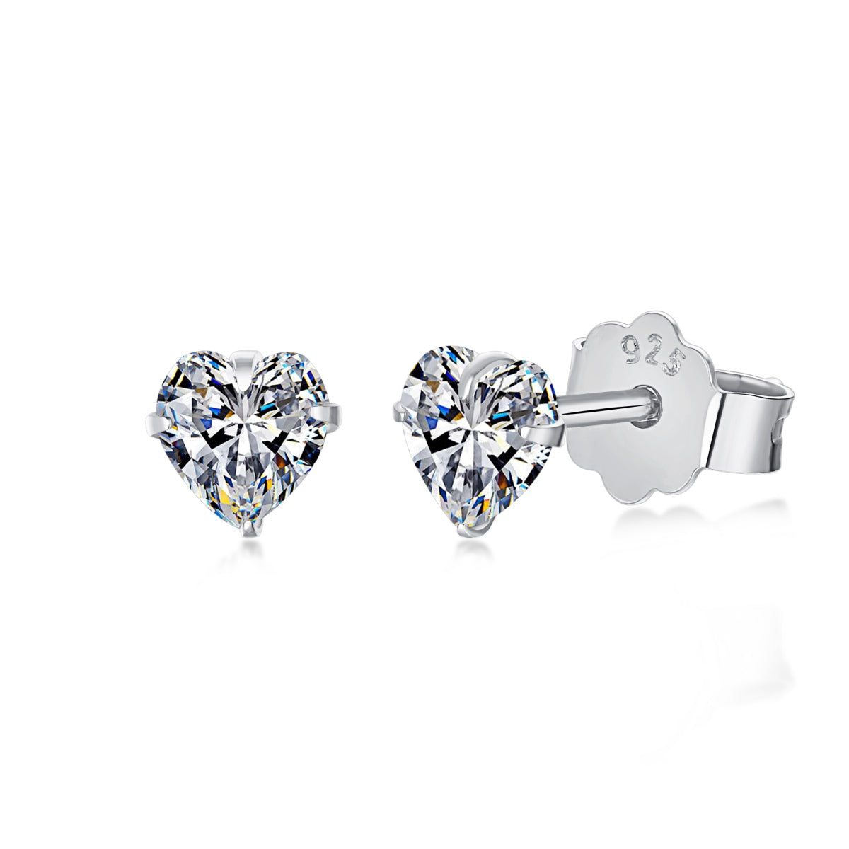 [Clara Jewels]Sparkling Heart Shaped Simple Earrings