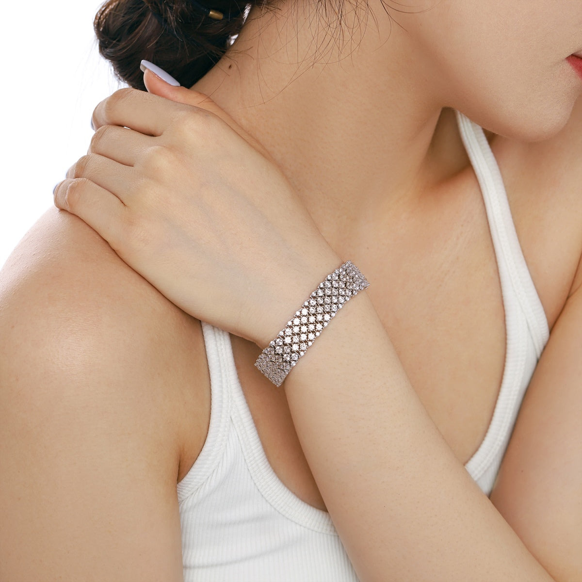 [Clara Jewels]Ornate Elegant Round Cut Party Bracelet