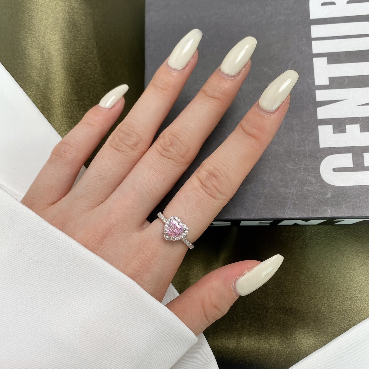 [Clara Jewels]Eternity Splashy Romantic Heart Shape Lover Ring