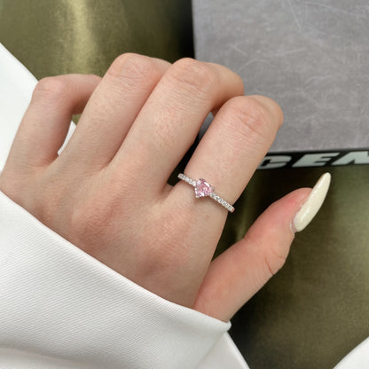 [Clara Jewels]0.5 Carat CaratEternity Charming Heart Shape Lover Ring