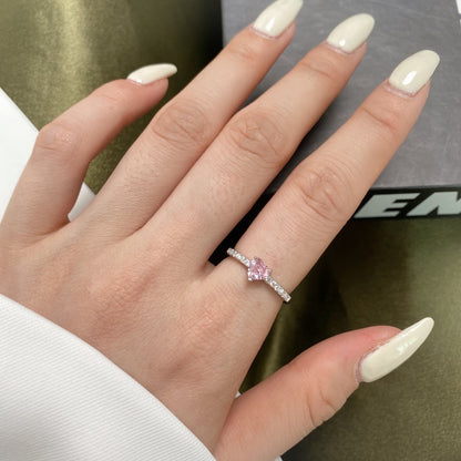 [Clara Jewels]0.5 Carat CaratEternity Charming Heart Shape Lover Ring