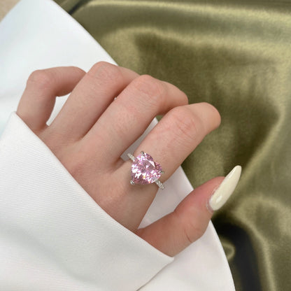 [Clara Jewels]6.0 Carat Luxurious Sparkling Romantic Heart Cut Lover Ring