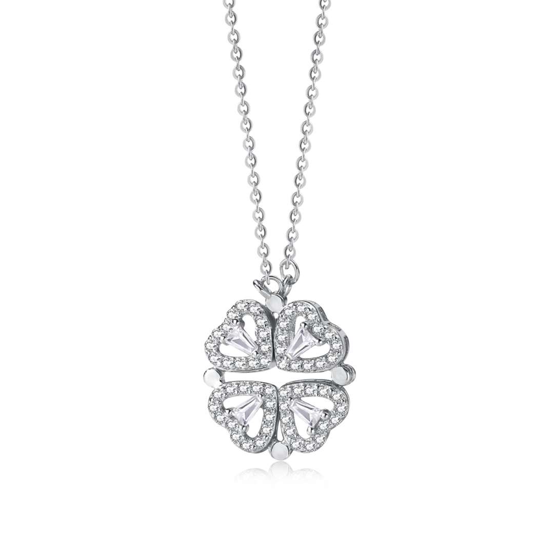 [Clara Jewels]Ornate Heart Cut Flower Shape Necklace
