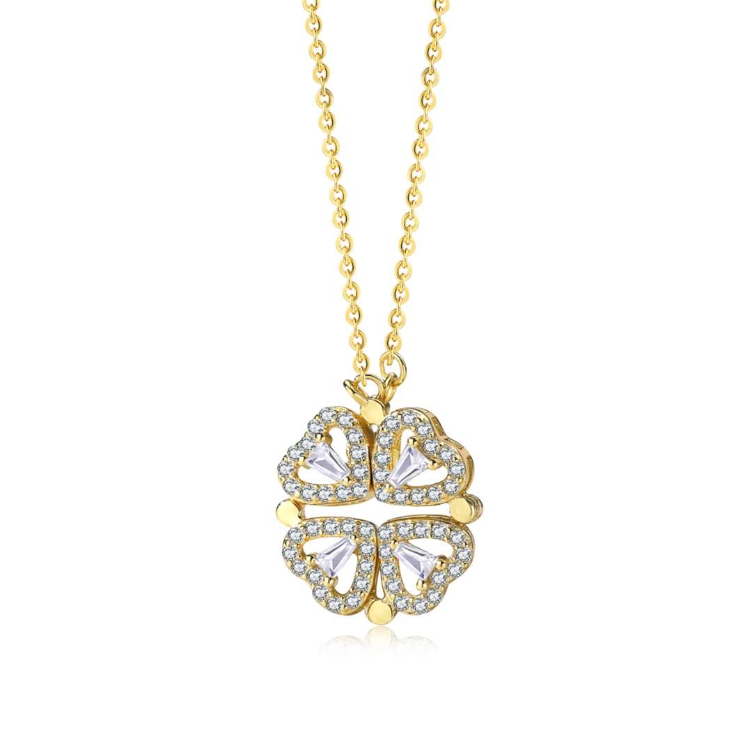 [Clara Jewels]Ornate Heart Cut Flower Shape Necklace