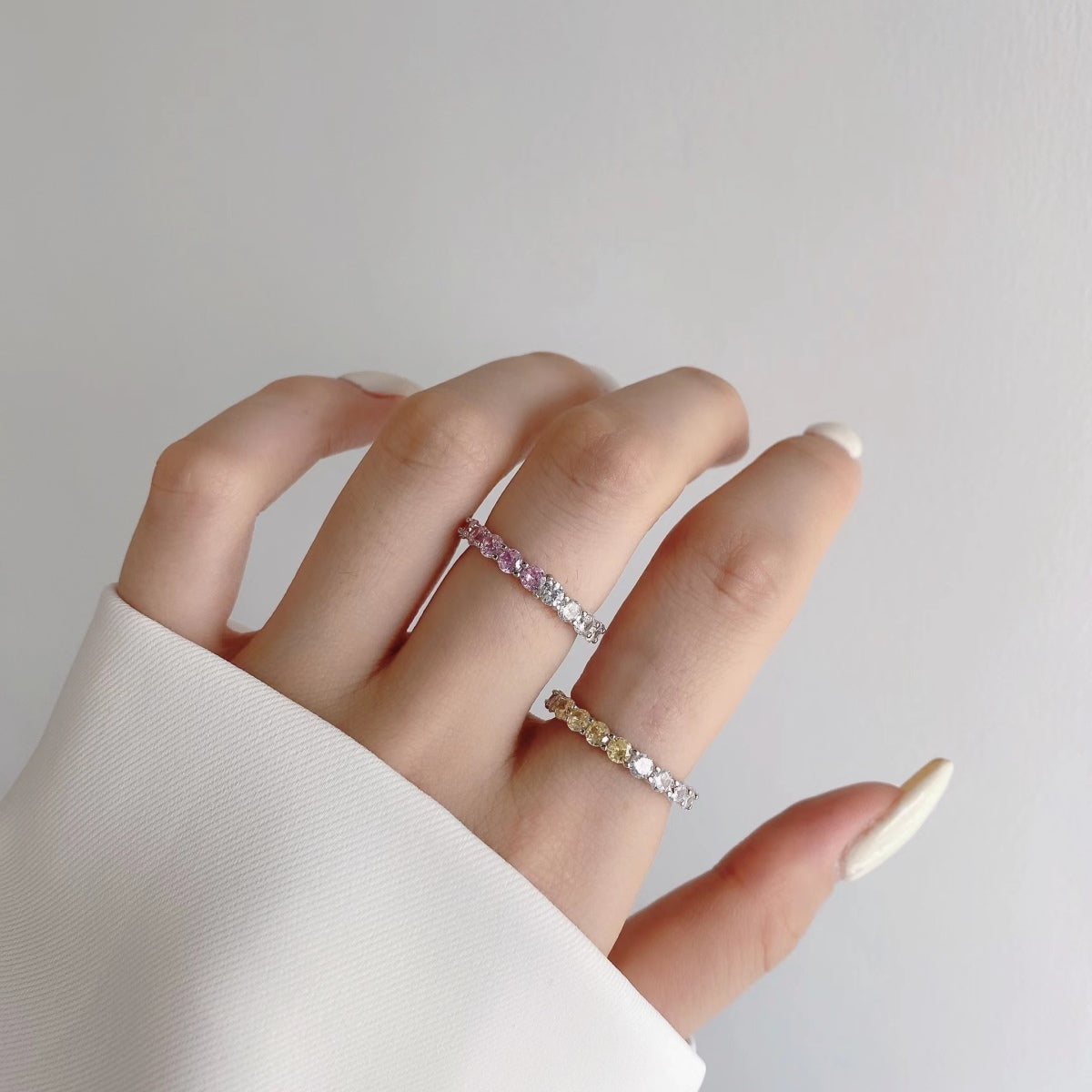 [Clara Jewels]Sparkling Round Cut Tennis Ring