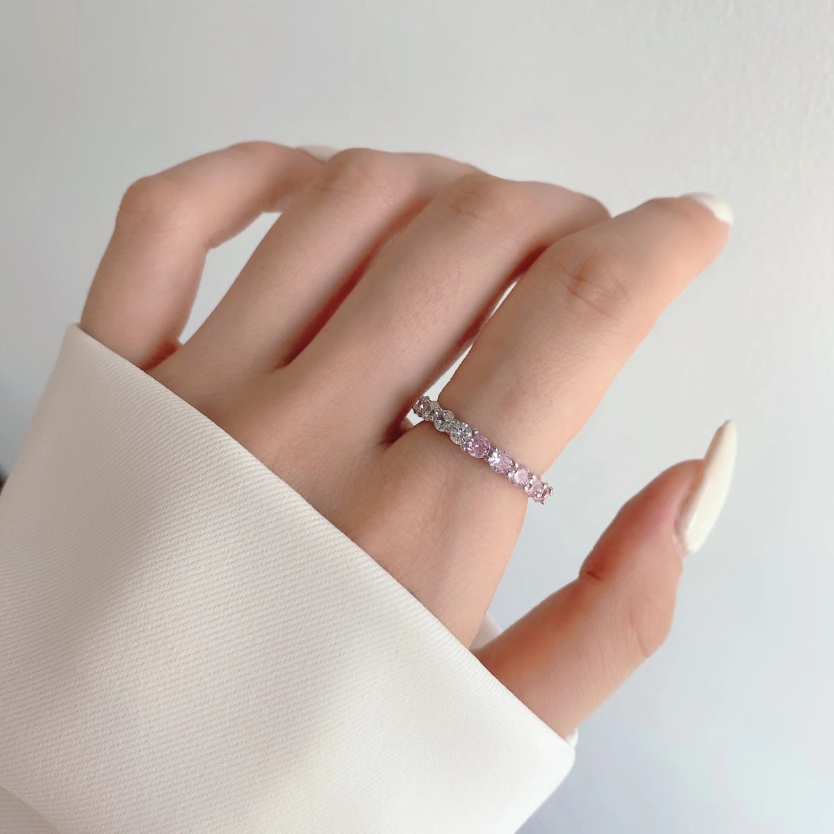 [Clara Jewels]Sparkling Round Cut Tennis Ring