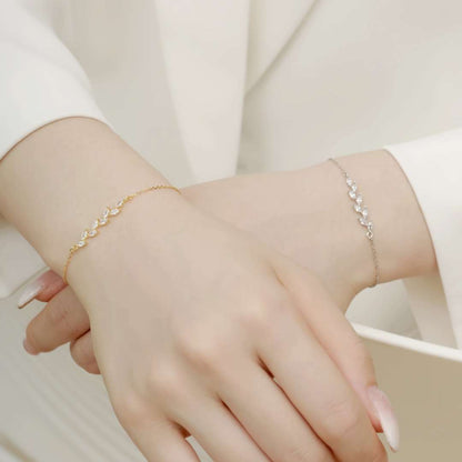 [Clara Jewels]Elegant Wheat Leaves Shape Bracelet