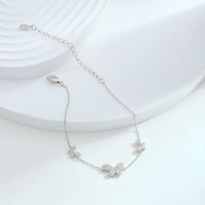 [Clara Jewels]Delicate Butterfly Pendant Bracelet