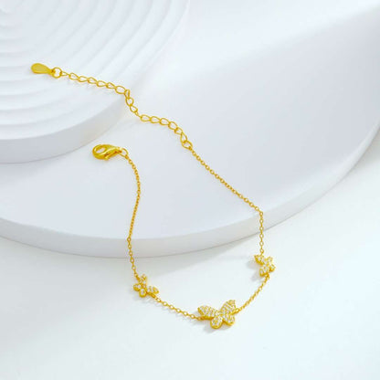 [Clara Jewels]Delicate Butterfly Pendant Bracelet
