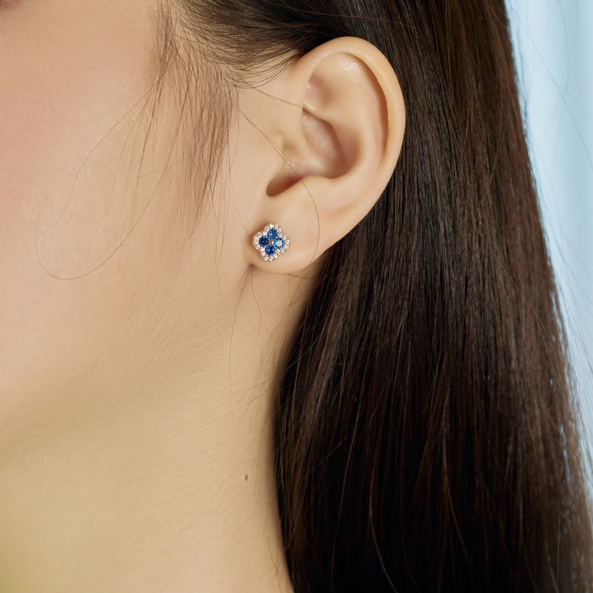 [Clara Jewels]Four-Leaf Clover Flower Shaped Earrings