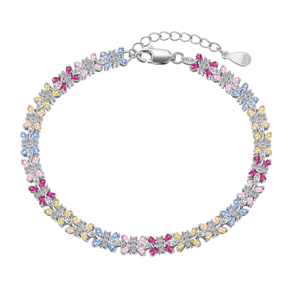 [Clara Jewels]Radiant Colorful Emerald Cut Party Bracelet
