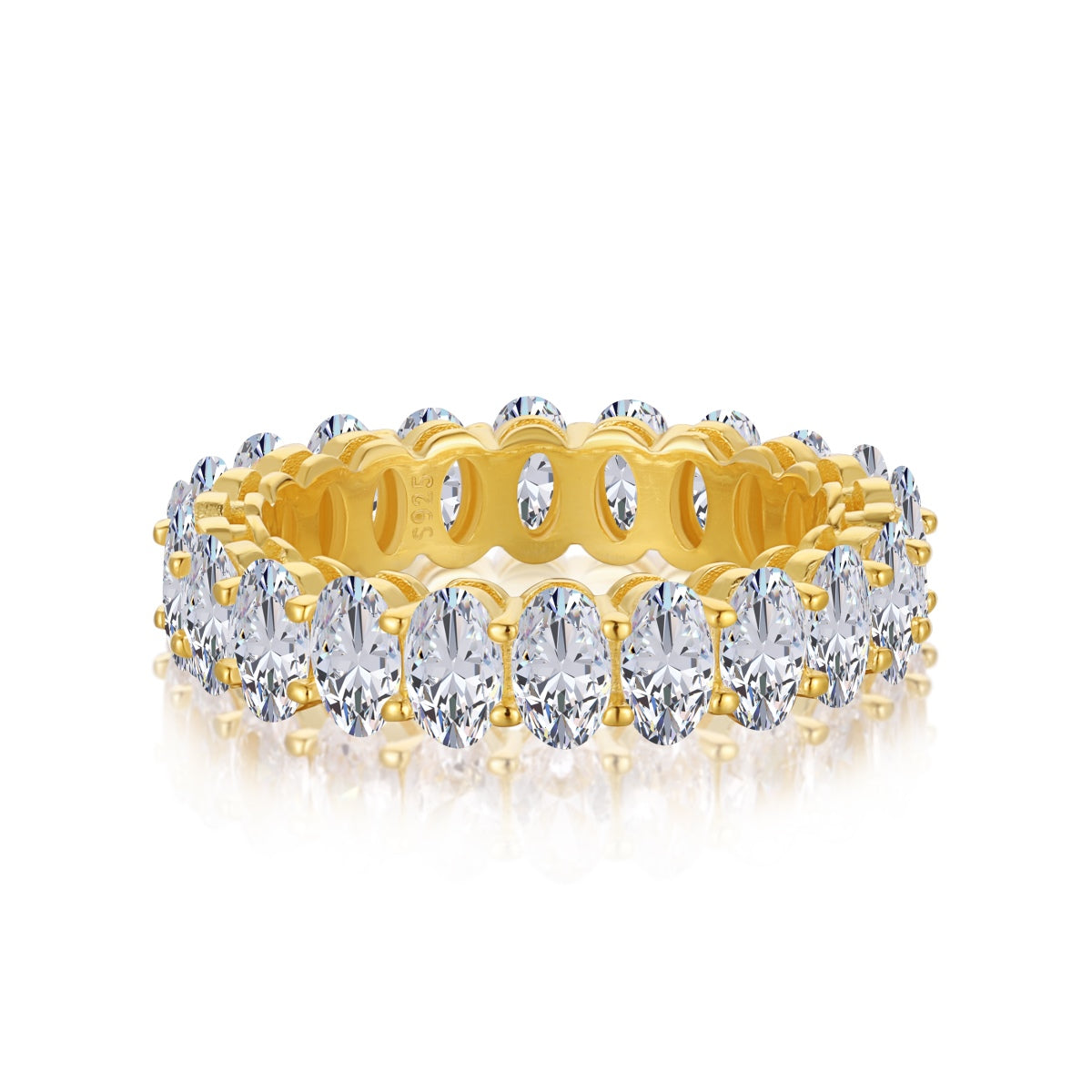 [Clara Jewels]Ornate Oval Cut Tennis Ring